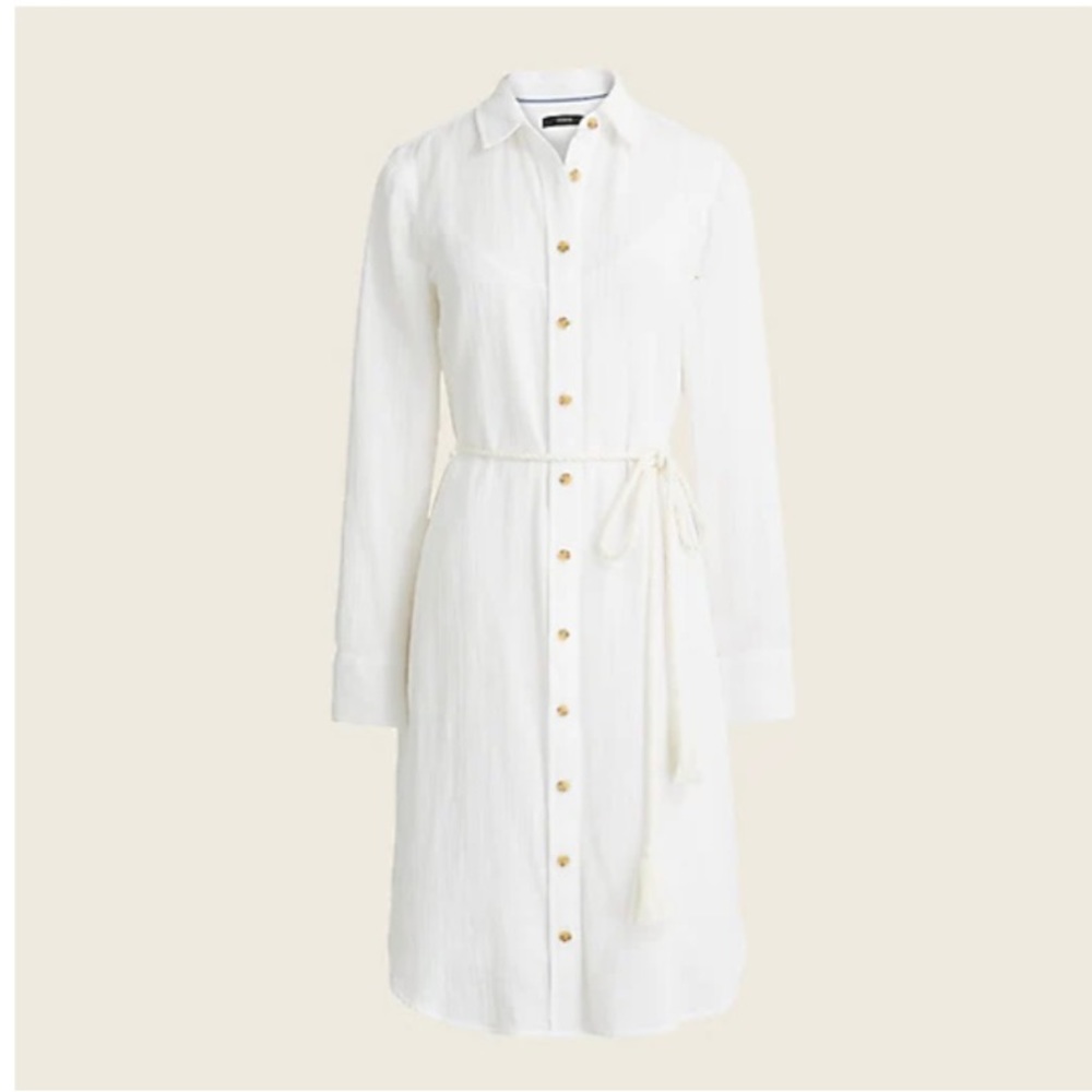 Classic-fit soft gauze shirtdress